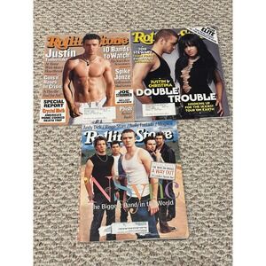 Rolling Stone Magazine Lot of 3 'N Sync Justin Timberlake Christina Aguilera